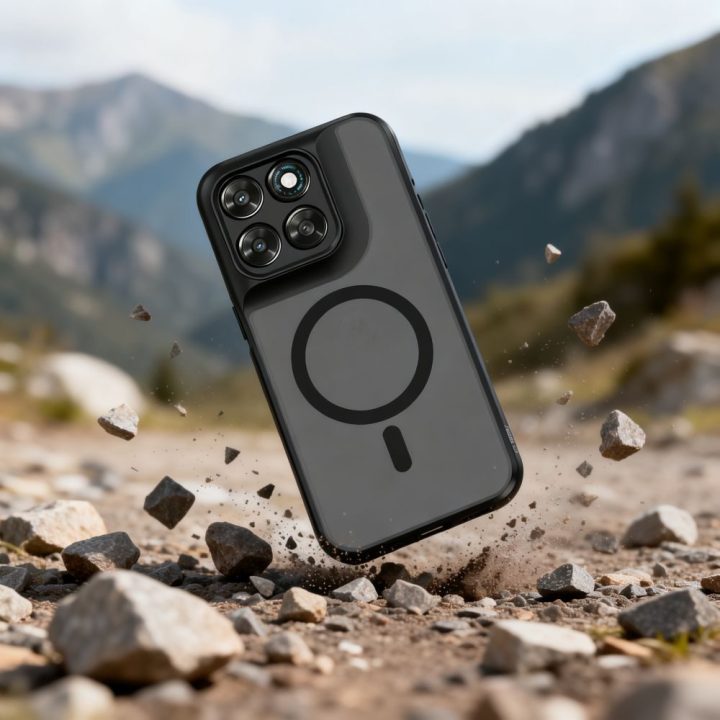 Tech-Protect Magmat MagSafe telefono dėklas Motorola Moto G67 / G77, matinės juodos spalvos