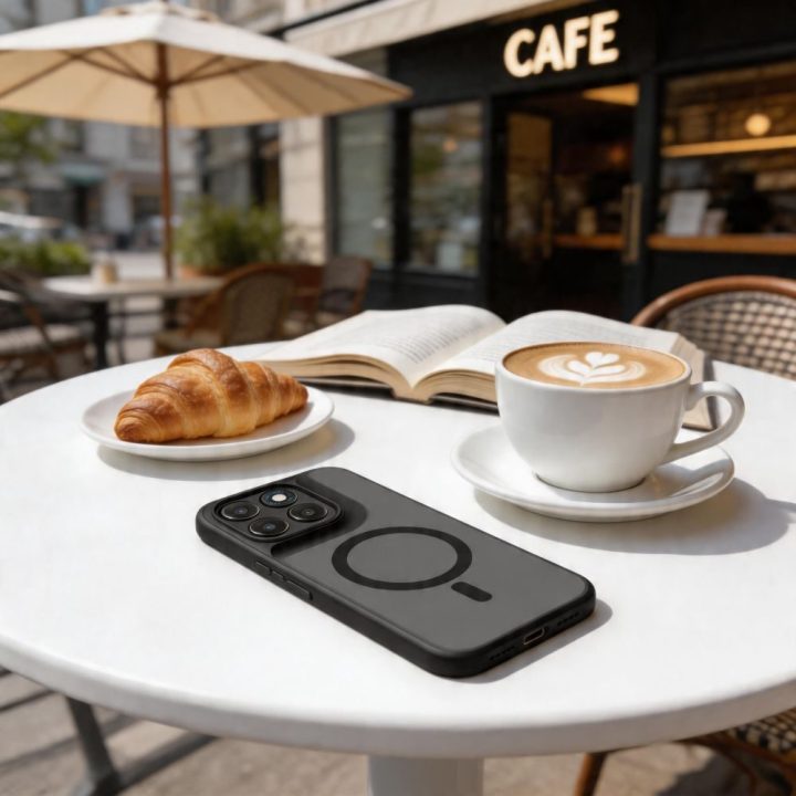 Tech-Protect Magmat MagSafe telefono dėklas Motorola Moto G67 / G77, matinės juodos spalvos