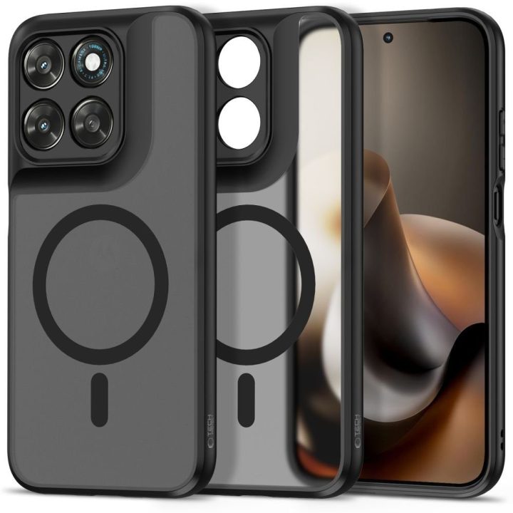 Tech-Protect Magmat MagSafe telefono dėklas Motorola Moto G67 / G77, matinės juodos spalvos