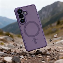 Tech-Protect Magmat MagSafe telefono dėklas Samsung Galaxy S26 – matinė purpurinė
