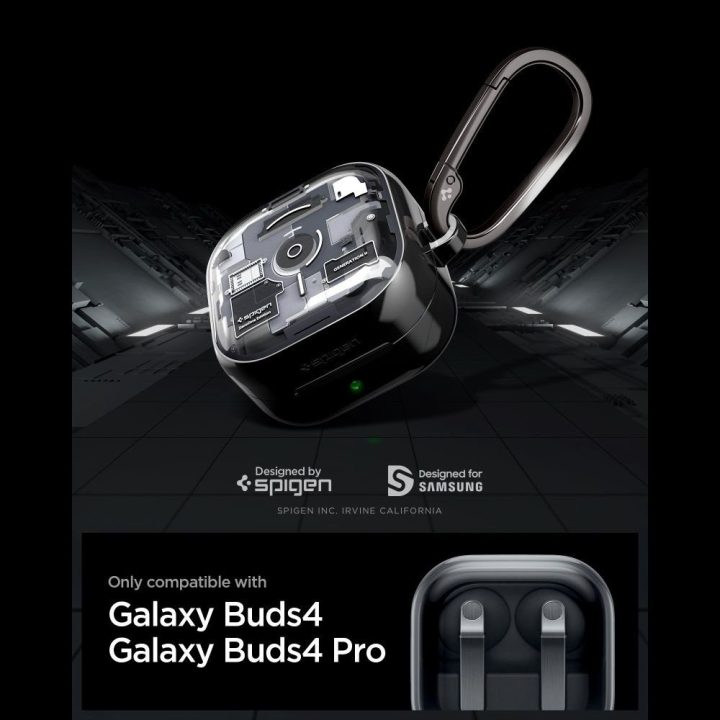 Spigen Ultra Hybrid Zero One dėklas Samsung Galaxy Buds 4 / 4 Pro, juodas
