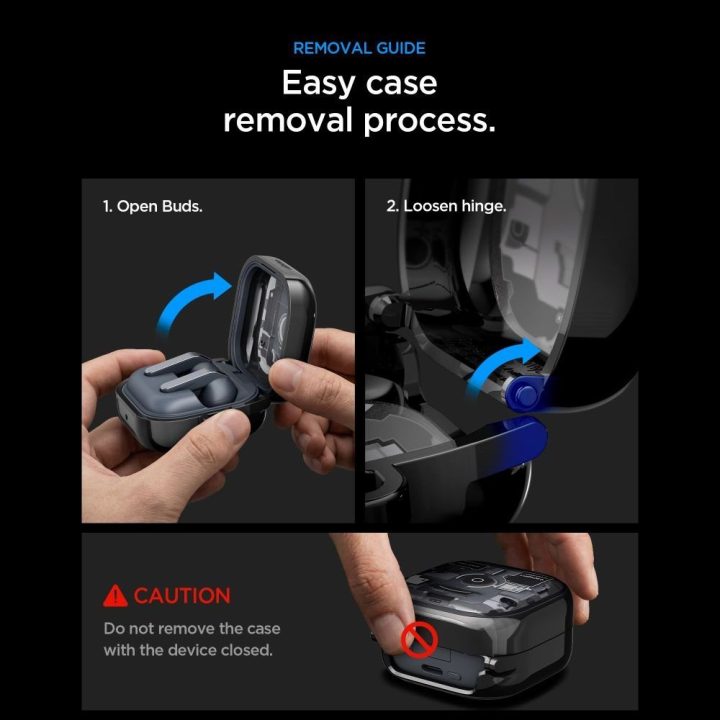 Spigen Ultra Hybrid Zero One dėklas Samsung Galaxy Buds 4 / 4 Pro, juodas