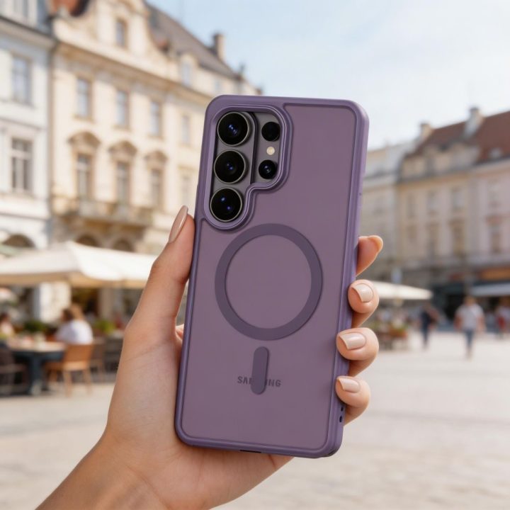 Tech-Protect Magmat MagSafe telefono dėklas Samsung Galaxy S26 Ultra, matinė violetinė