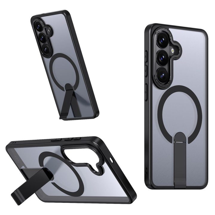 Samsung Galaxy A57 telefono dėklas su stovu, MagSafe, juodas