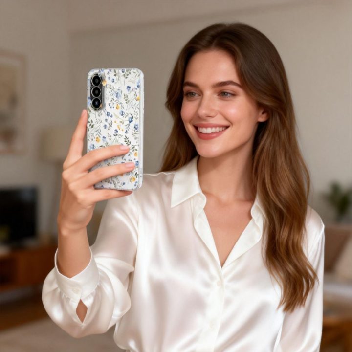 Tech-Protect FlexAir dėklas Samsung Galaxy A27 5G – skaidrus su gėlių raštu