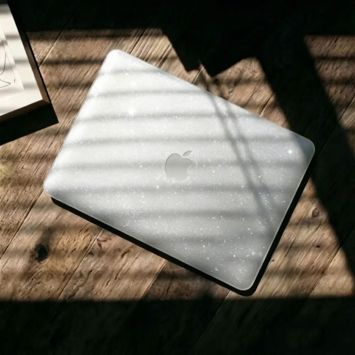 Tech-Protect SmartShell dėklas MacBook Neo 13 2026, skaidrus su blizgučiais
