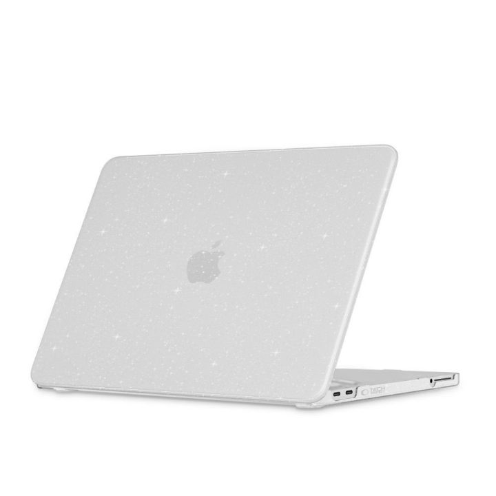 Tech-Protect SmartShell dėklas MacBook Neo 13 2026, skaidrus su blizgučiais