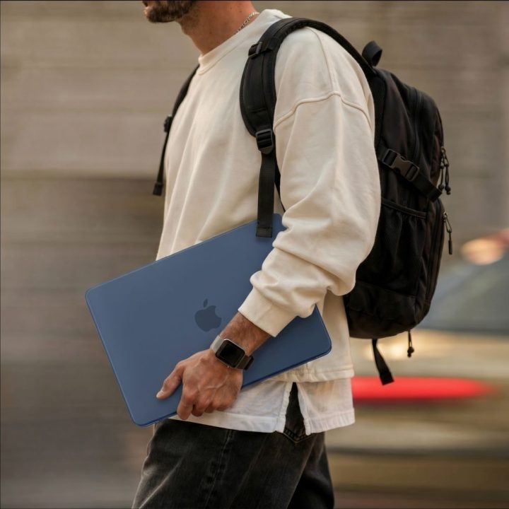 Tech-Protect Softshell dėklas MacBook Neo 13" 2026, tamsiai mėlynas