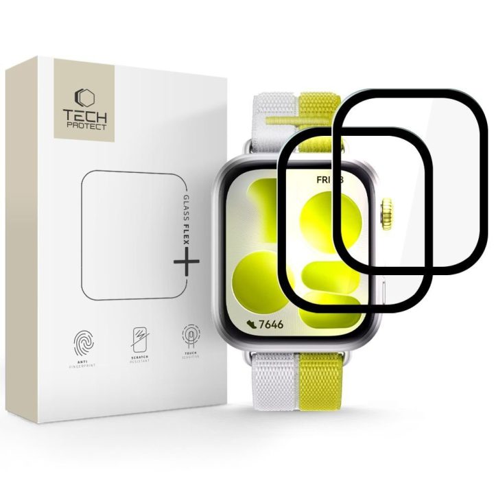 Tech-Protect Glass Flex+ hibridinis stiklas Huawei Watch Fit 5, 2 vnt., juodas