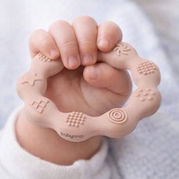 Silikoninis kramtukas „RING“ smėlio spalvos