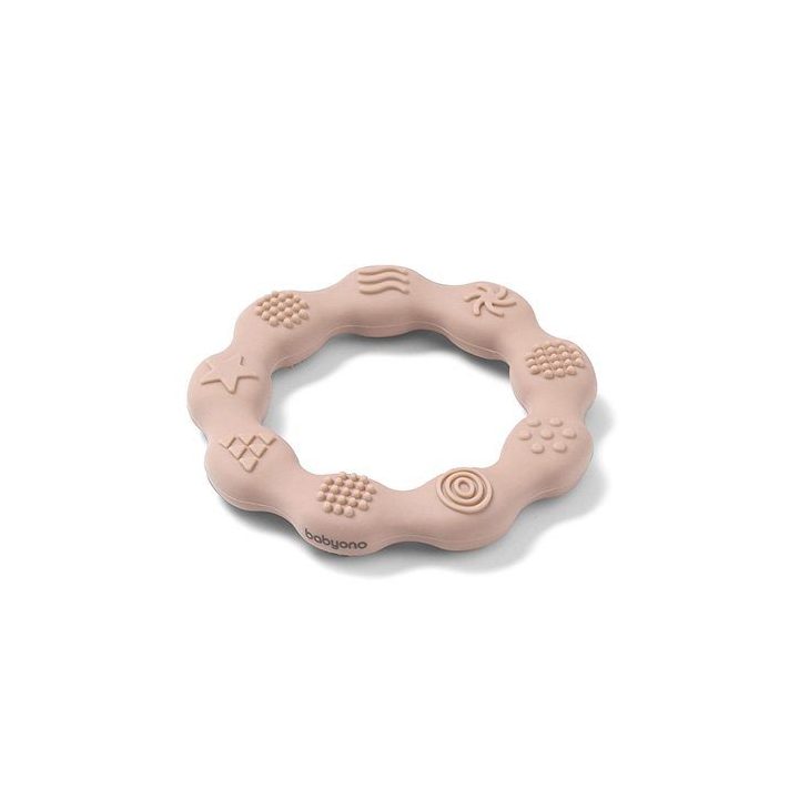 Silikoninis kramtukas „RING“ smėlio spalvos