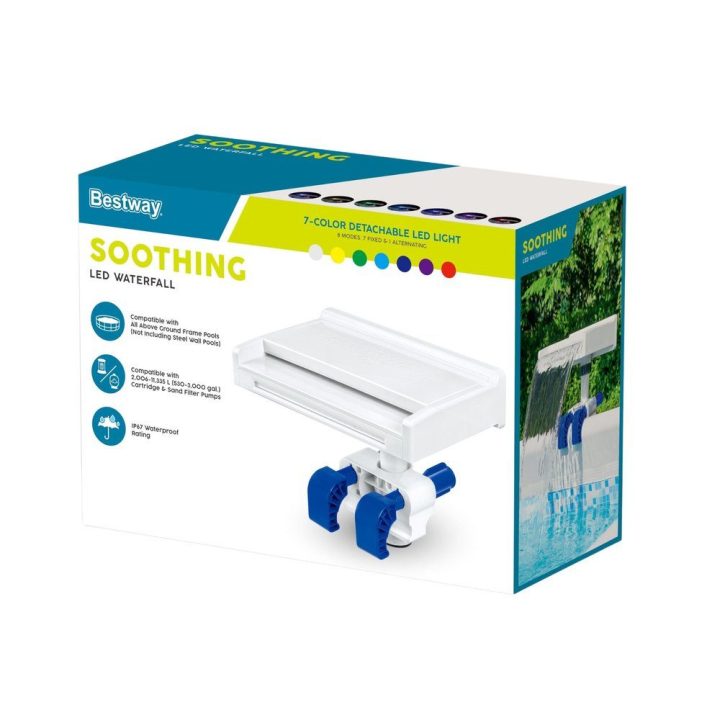 LED fontanas baseinui su 7 spalvomis ir 8 režimais, IP67