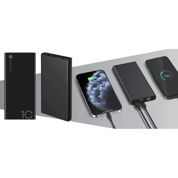 Išorinis akumuliatorius Navitel PWR10 AL, 10000 mAh, juodas