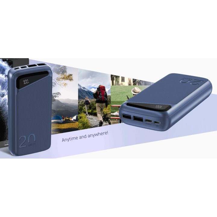 Mėlynas 20000 mAh powerbankas Navitel PWR20 MX