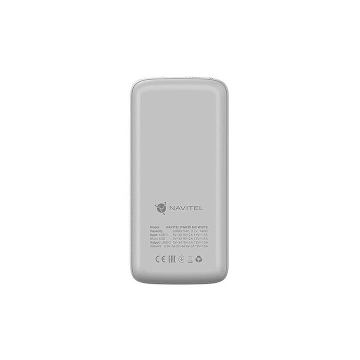 Baltas 20000 mAh powerbankas Navitel PWR20 MX