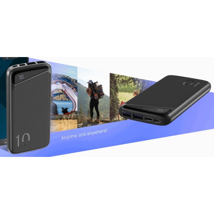 Juodas 10000 mAh powerbankas Navitel PWR10 MX