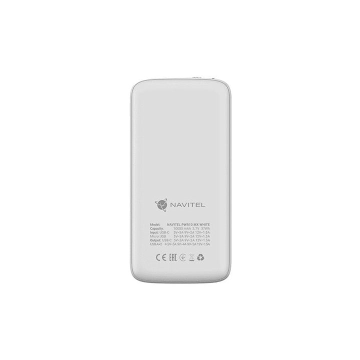 Navitel PWR10 MX 10000 mAh powerbankas, baltas