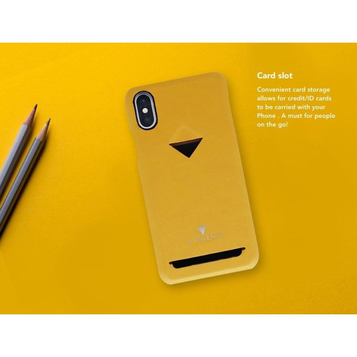 Telefono dėklas su kortelės skyriumi iPhone 7/8 Plus, garstyčių geltonos spalvos