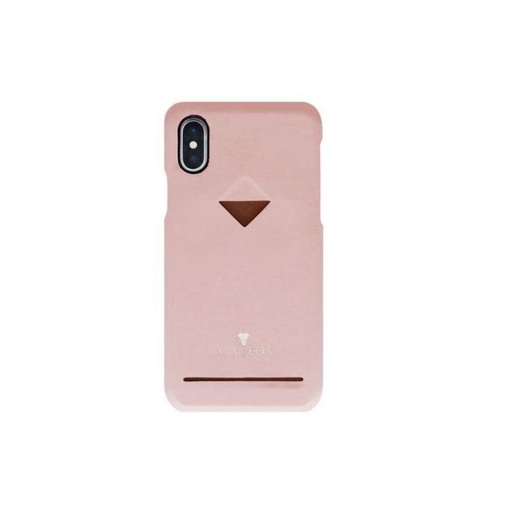 Rožinis telefono dėklas iPhone X/XS su kortelės skyriumi