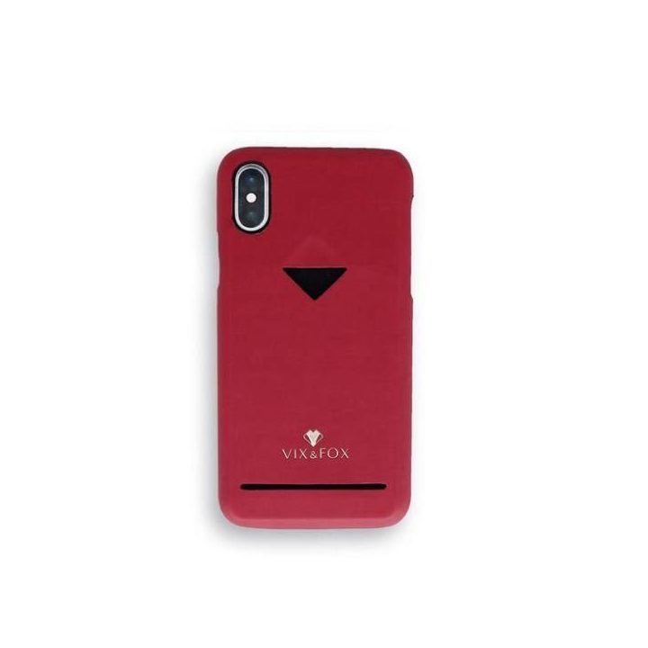 Telefono dėklas Samsung S9 su kortelių skyriumi, rubino raudonas