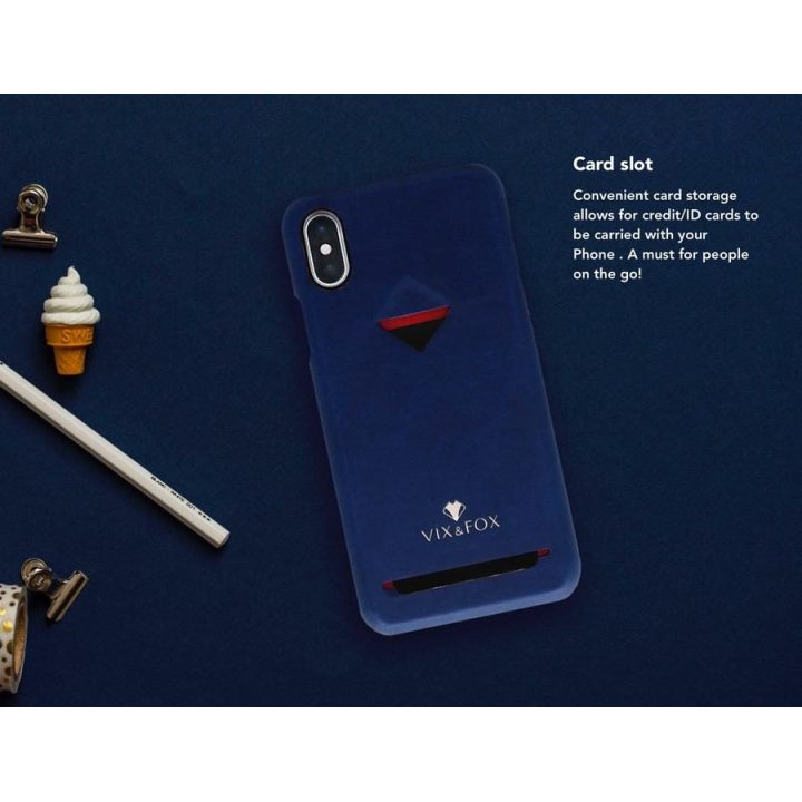 Tamsiai mėlynas telefono dėklas Samsung S9 su kortelių skyriumi