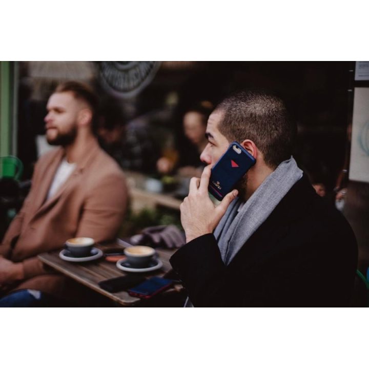 Tamsiai mėlynas telefono dėklas Samsung S9 su kortelių skyriumi