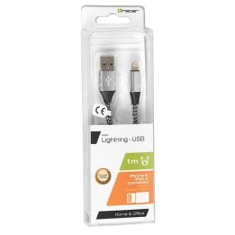 Lightning–USB A laidas, 1 m, juodas / sidabrinis