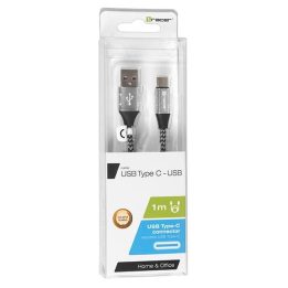 USB-C į USB-A laidas, 1 m, juodas/sidabrinis