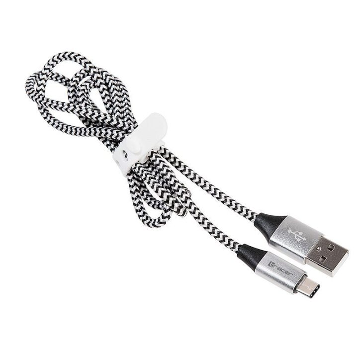 USB-C į USB-A laidas, 1 m, juodas/sidabrinis