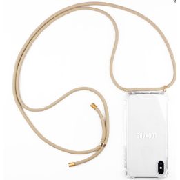 Telefono dėklas su dirželiu iPhone XR, „gold nude“