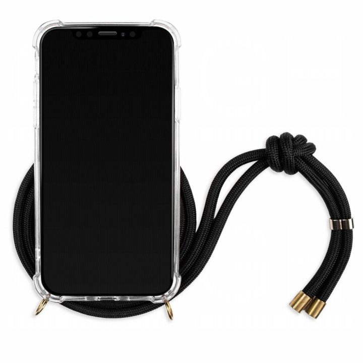 Telefono dėklas su dirželiu iPhone Xs Max, auksinės ir juodos spalvos