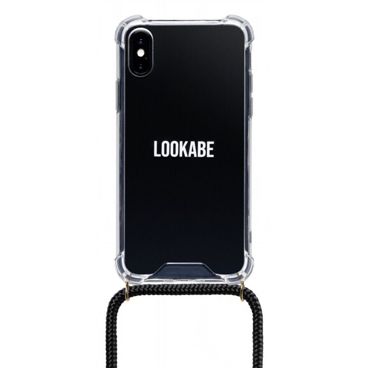Telefono dėklas su dirželiu iPhone Xs Max, auksinės ir juodos spalvos