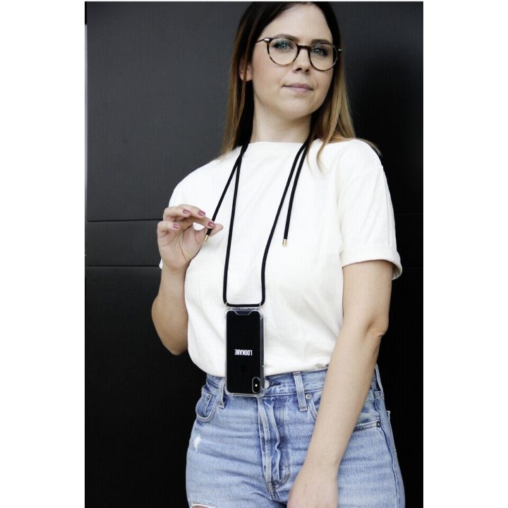 Telefono dėklas su dirželiu iPhone Xs Max, auksinės ir juodos spalvos