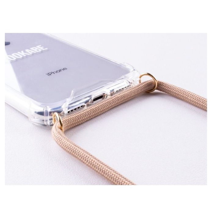 Telefono dėklas su dirželiu iPhone Xs, auksinis