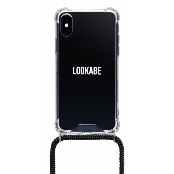 Telefono dėklas su dirželiu iPhone X/Xs, auksinės ir juodos spalvos
