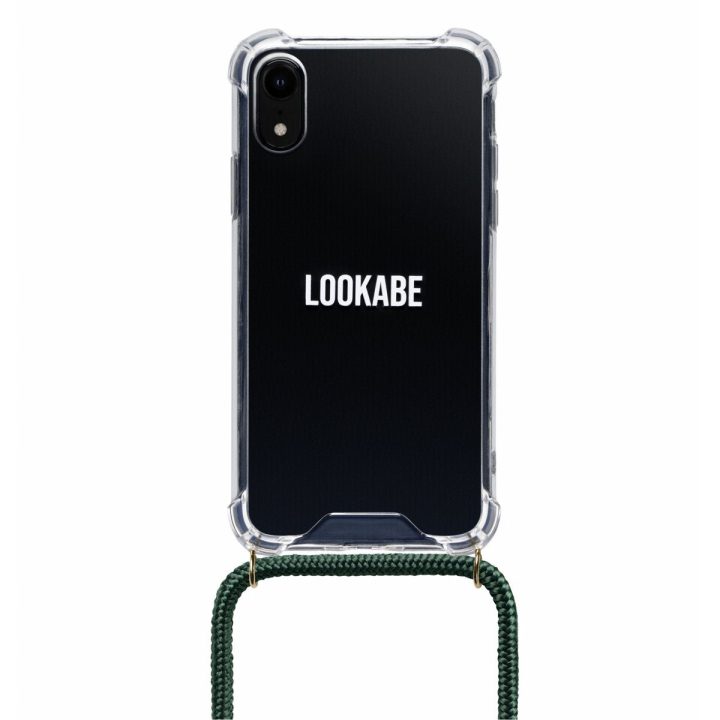 Žaliai auksinis telefono dėklas su dirželiu iPhone Xr