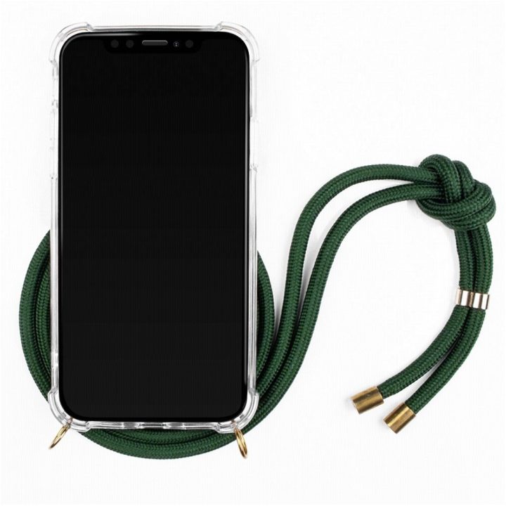 Žaliai auksinis telefono dėklas su dirželiu iPhone Xr