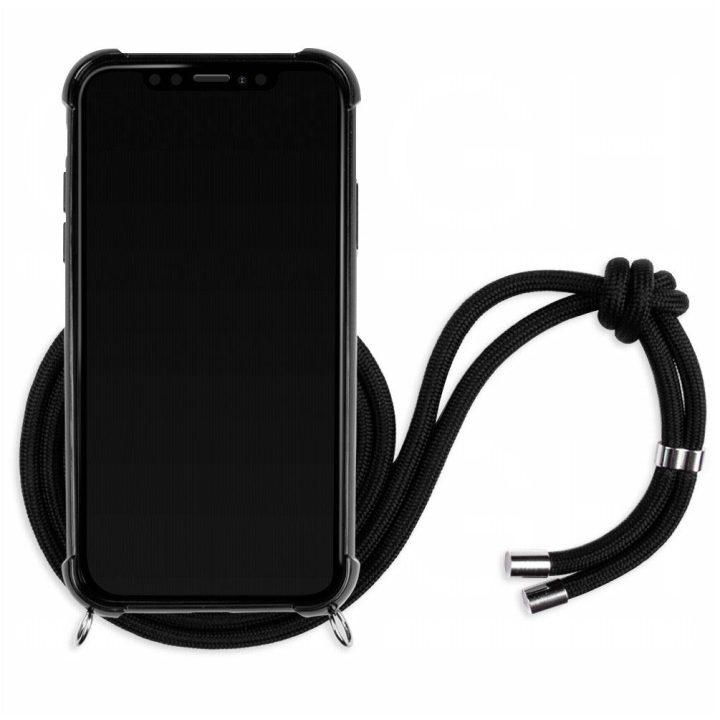 Telefono dėklas su kaklo dirželiu iPhone XR, skaidrus