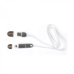 USB į Micro USB ir Lightning įkrovimo laidas, 1 m, baltas