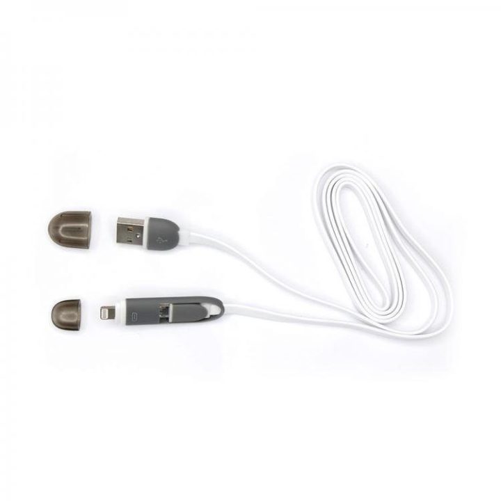 USB į Micro USB ir Lightning įkrovimo laidas, 1 m, baltas