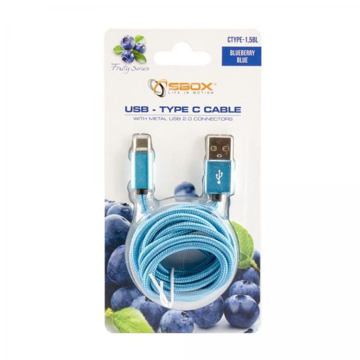 Mėlynas USB–C įkrovimo laidas, 1,5 m