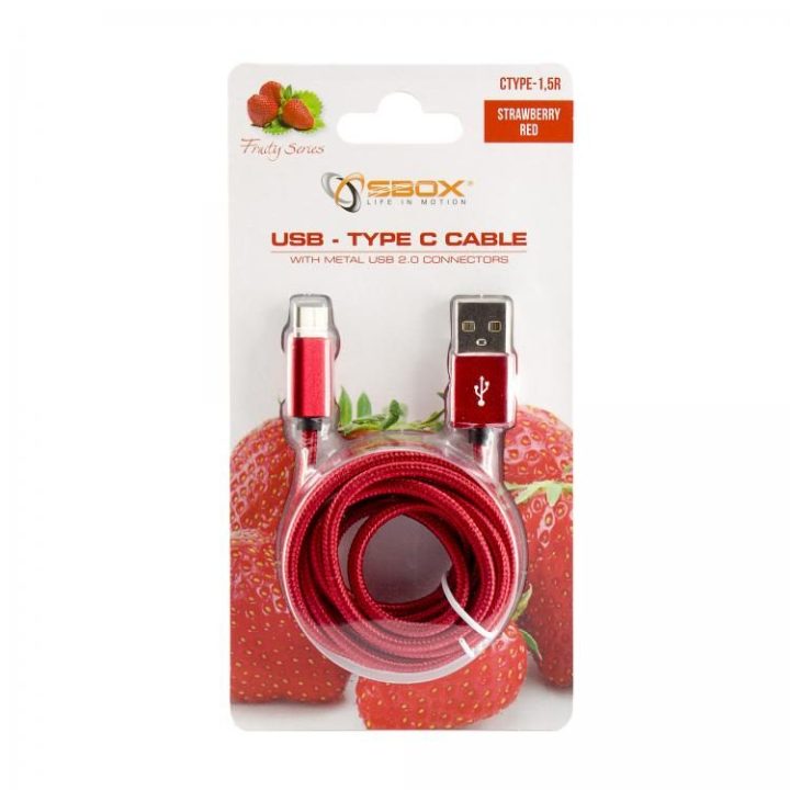Raudonas USB į Type-C laidas, 1,5 m
