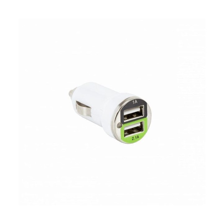 Baltas automobilinis USB įkroviklis Sbox CC-221W