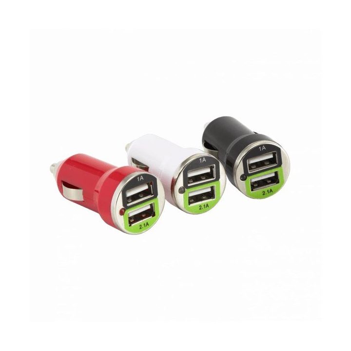 Baltas automobilinis USB įkroviklis Sbox CC-221W