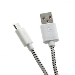 Baltas USB-A į microUSB laidas, 1 m, pintas