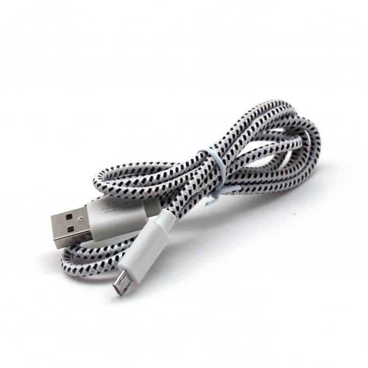 Baltas USB-A į microUSB laidas, 1 m, pintas