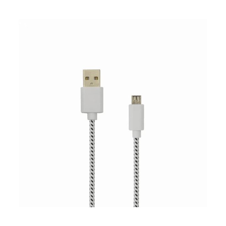 Baltas USB-A į microUSB laidas, 1 m, pintas