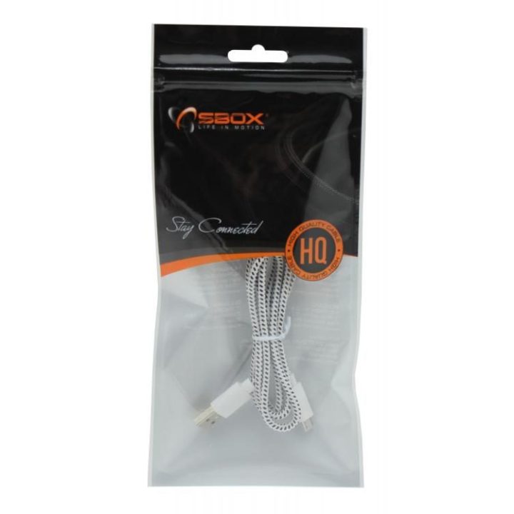 Baltas USB-A į microUSB laidas, 1 m, pintas