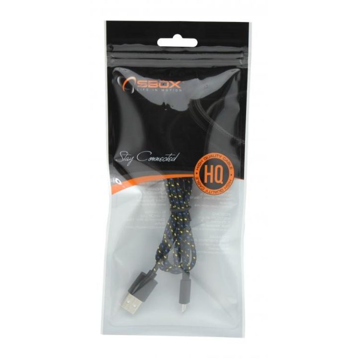 Juodas USB į micro USB laidas, 1 m