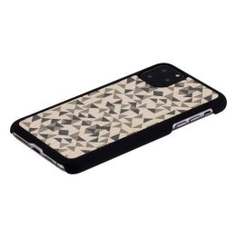 Juodas telefono dėklas iPhone 11 Pro Max, trikampių raštu